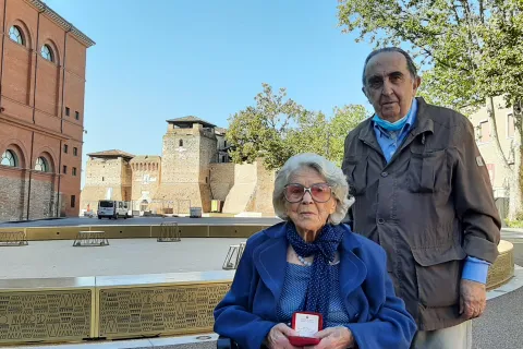 Elia Bergantini con il cugino Elios Angelini