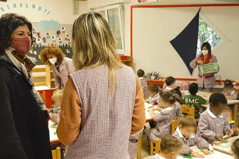 Chiara Bellini in visita alla Coccinella