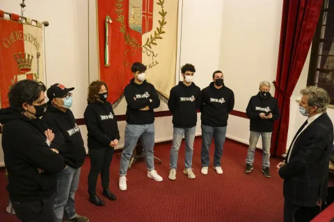 L’Assessore allo sport Moreno Maresi riceve in residenza comunale la squadra del "New Rimini Baseball Softball”