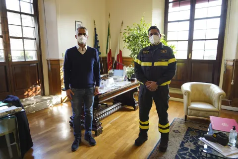 Sindaco e nuovo comandante Vigili del Fuoco