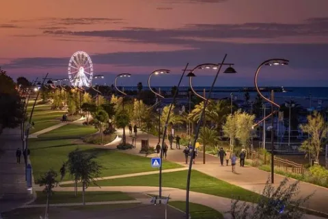 Parco del mare al tramonto