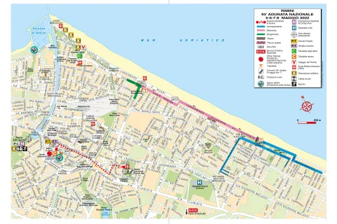 mappa della sfilata degli alpini domenica 8 maggio