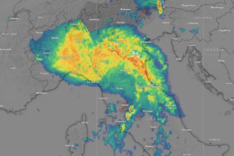 immagini satellitari del mal tempo che ha attraversato la Regione