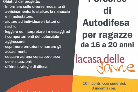 corso di autodifesa organizzato dalla Casa delle Donne