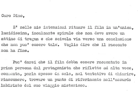 Fellini incompiuto: la lettera a Dino de Laurentis su Il Viaggio di G. Mastorna 