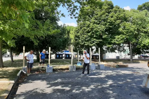 cantiere per la nuova piscina comunale di Viserba