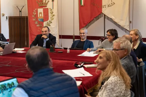 In municipio riunione tecnica con il responsabile degli arrivi del tour, Stéphane Boury