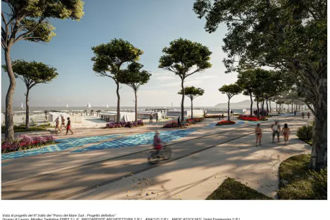 Parco del Mare sud - rendering progettuali del tratto 6