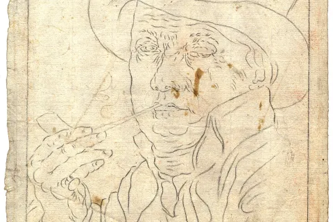 Luigi Carlini, ritratto di pietro santi