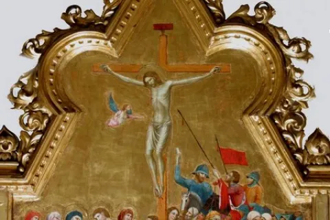 Giuliano da Rimini, Trittico dell'incoronazione, ca. 1320 - particolare della crocifissione