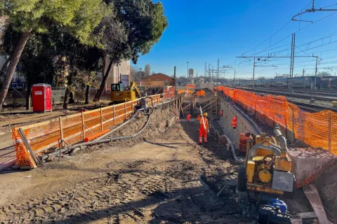 lavori per il prolungamento del sottopasso centrale della Stazione