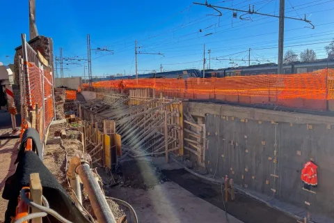 lavori per il prolungamento del sottopasso centrale della Stazione