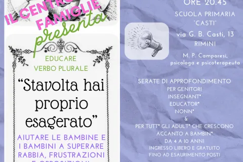 Centro per le Famiglie appuntamento di martedì 30 gennaio