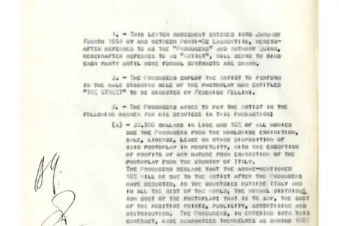 agreement "la strada"