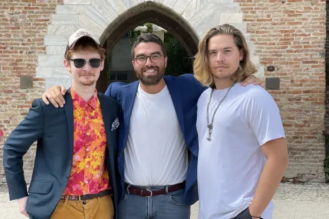 Dylan Sprousee, Michele Lari e Luke Spencer in visita al Fellini Museum