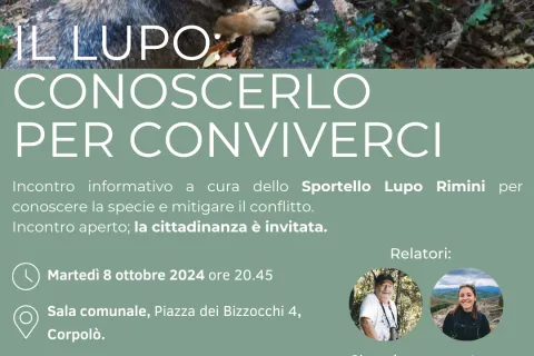 dall’8 ottobre il ciclo di incontri ‘Il lupo: conoscerlo per conviverci