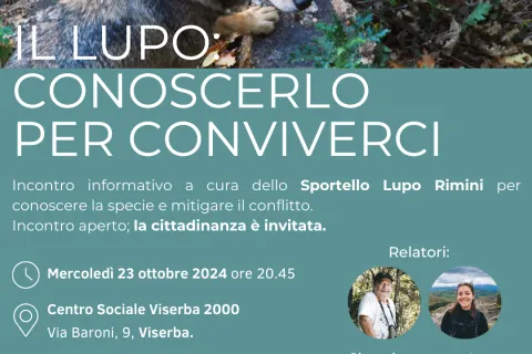 dall’8 ottobre il ciclo di incontri ‘Il lupo: conoscerlo per conviverci