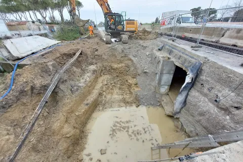 sottopasso ciclopedonale della rotatoria tra via Verenin Grazia e la Statale 16
