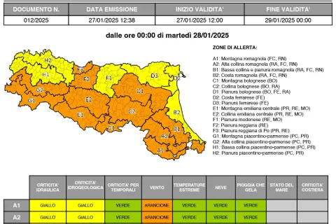 allerta meteo n. 12/2025 - 2