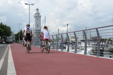 Pista ciclabile destra del porto