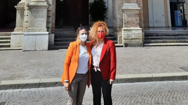 Presidente di Croce Rossa Rimini Rita Rolfo e vicesindaco Gloria Lisi