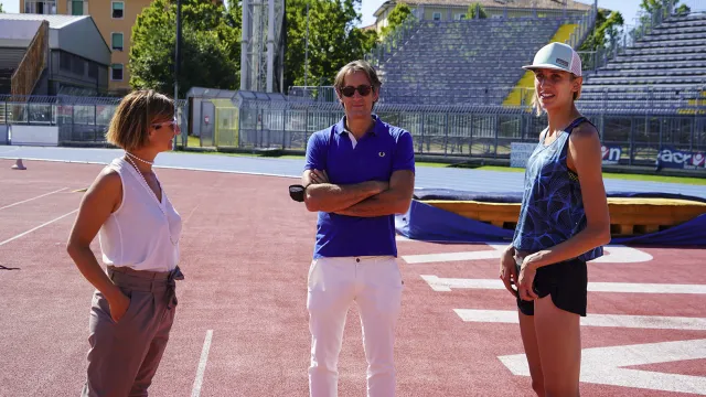 Alessia Trost con gli assessori Frisoni e Brasini