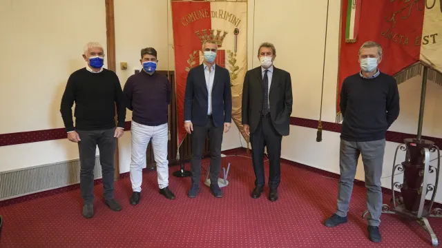 amil Sadegholvaad e l’Ass.re allo Sport Moreno Maresi Sergio Franco, il nuovo capo Delegazione FIGC