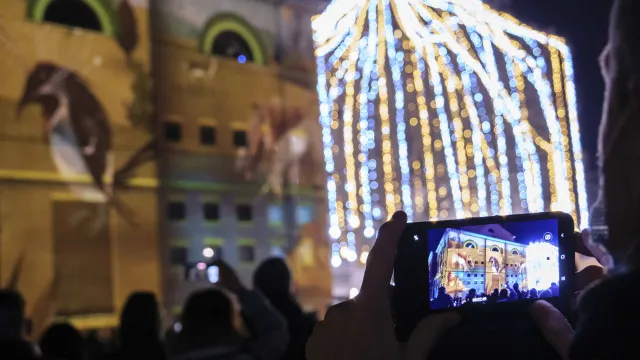 spettacolo videomapping in Piazza malatesta
