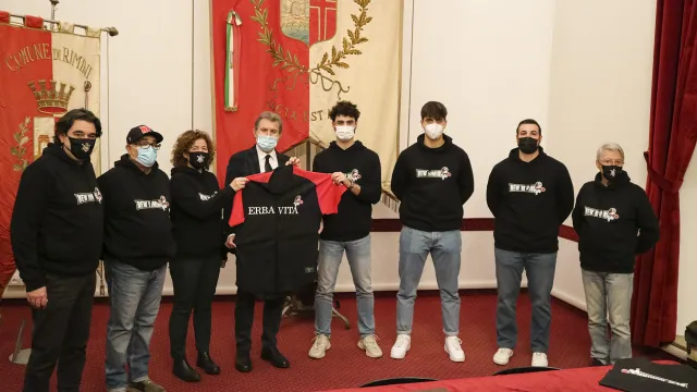 L’Assessore allo sport Moreno Maresi riceve in residenza comunale la squadra del "New Rimini Baseball Softball”