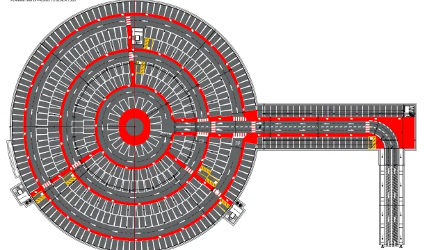 planimetria dello studio di fattibilità del parcheggio Fellini