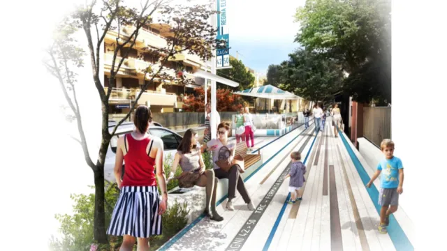 rendering sistemazione dei viali delle regine