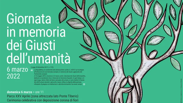 Locandina “Giornata in memoria dei Giusti dell’umanità” 2022