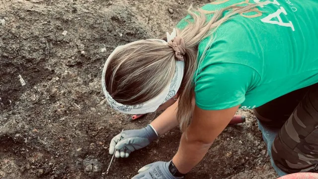 scavo archeologico in corso tra Corpolò e Villa Verucchio