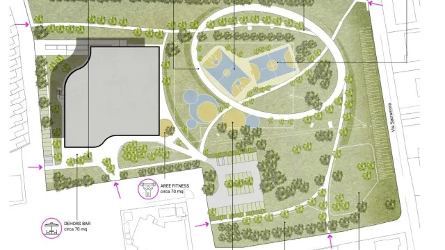 rendering parco piscina