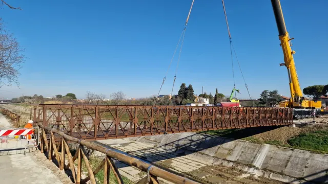 Ponte ciclopedonale sul Deviatore Ausa: varo della struttura