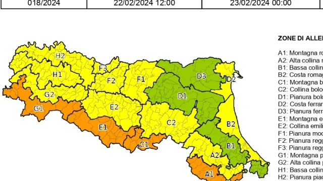 allerta meteo "gialla" per la giornata di venerdì 23 febbraio