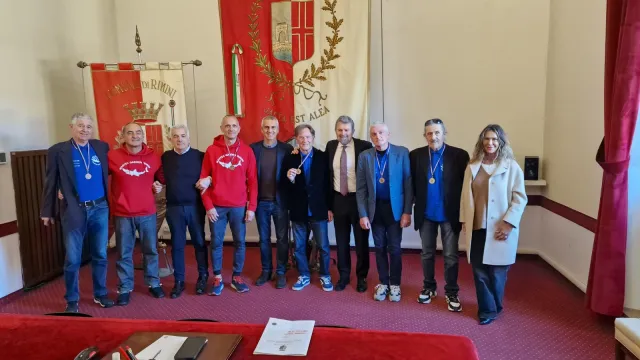 Gli atleti della Polisportiva Garden Rimini, ricevuti in residenza comunale