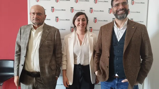 Conferenza stampa gente di Rimini con Fabio Mazzotti, Sara Branchini e Kristian Gianfreda