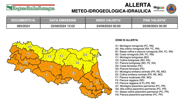 allerta 24 giugno 2024
