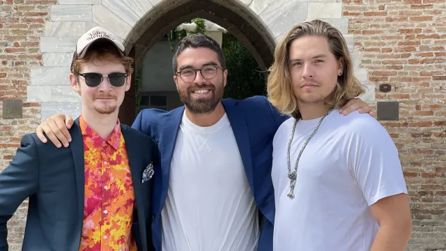 Dylan Sprousee, Michele Lari e Luke Spencer in visita al Fellini Museum